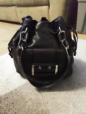 Michael Kors Black Leather Shoulder Tote Purse A-0911