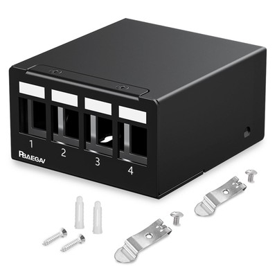 Patch Panel 4 Port Keystone Network STP Blank Patch Panel for Cat7 Cat6 Cat6A...