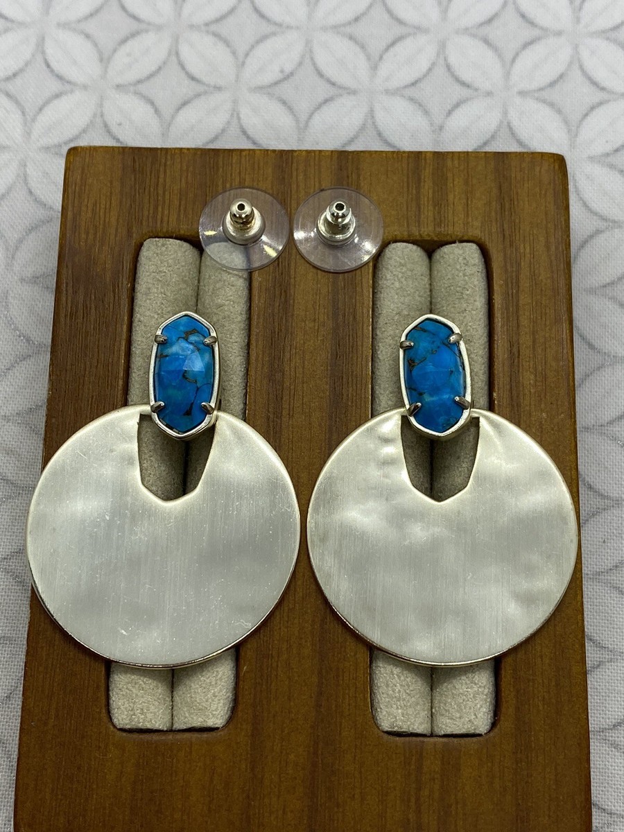 Kendra Scott Deena Drop Earrings Bronze Veined Turquoise Magnesite