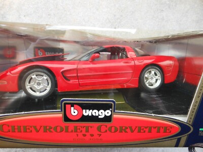 Bburago Burago 1/18 Scale 1997 Red Chevrolet Corvette Coupe Diecast NISB