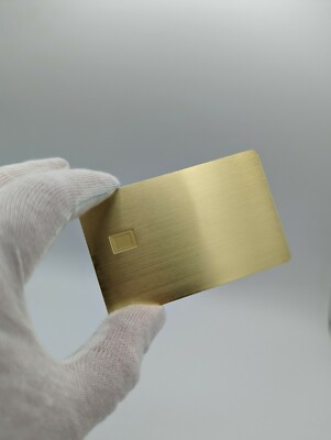 Heavy Metal Stainless Steel Credit C. Blank w/ Chip Slot, Mag Strip Gold Brushed