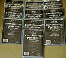 1000 BCW Continental POSTCARD SLEEVES Soft Poly 10 Packs of 100 Acid/PVC Free