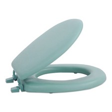 Vinyl Toilet Seat Light Green 17Inch Soft Vinyl Cover with Comfort Foam Cushio