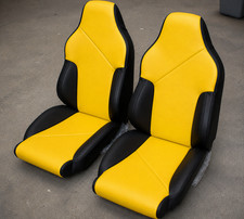 For 1994-1996 Chevy Corvette C4 Sport S.leather Pair Seat Covers Blackyellow For 1994-1996 Chevy Corvette C4 Sport S.leather Pair Seat Covers Blackyellow