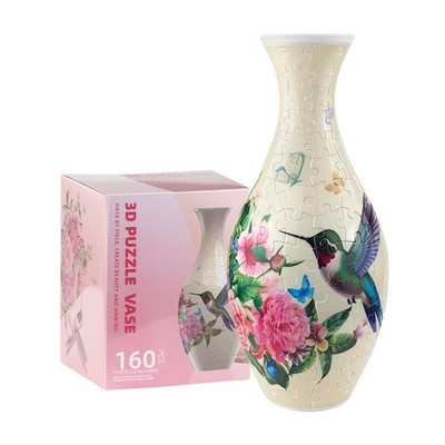 3D Puzzles Vase for Adults, 160 Pieces Plastic DIY Unique Pattern Vase, Crafts