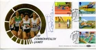 1986 C'WEALTH GAMES GREAT BRITAIN BENHAM FDC SIGNED ROSCOE TANNER TENNIS VGC