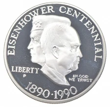 Proof 1990 Ike Eisenhower Centennial - US Commemorative 90% Silver Dollar