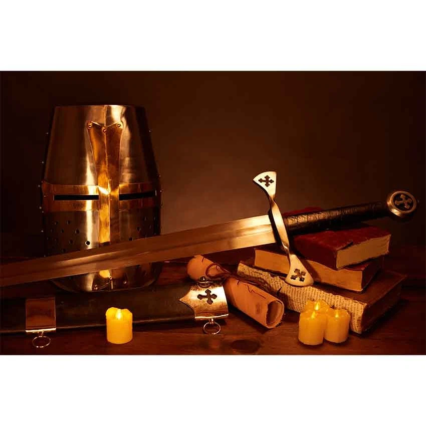 手工碳钢圣殿骑士混蛋剑带木制鞘 — 第 4/4 张图片