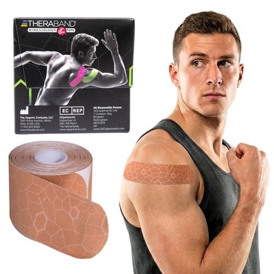 THERABAND Kinesiology Tape, Beige/Beige, 1 Roll, 2'' X 1'' Strips, Beige/Beige 