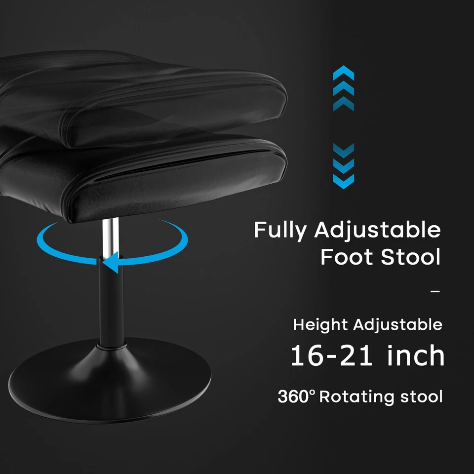 Foot Rest Under Desk Ottoman, PU Height Adjustable Footrest with Comfort Padd... - Image 3 of 4