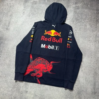 Puma Red Bull Racing Hoodie Full Zip Honda Mens Size M Blue - Photo 1/4