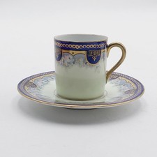 Antike Mokkatasse Beyer & Bock Gold Blumen Jugendstil 