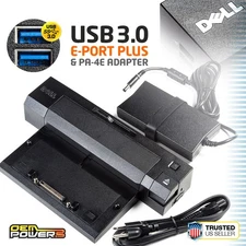 DELL USB 3.0 E-Port Plus Docking Station + Adapter E5270 E5400 E5410 E5420 E5440