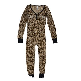 Victoria&rsquo;s Secret PINK Leopard One-Piece Pajamas Women&rsquo;s Small Butt Flap Pjs