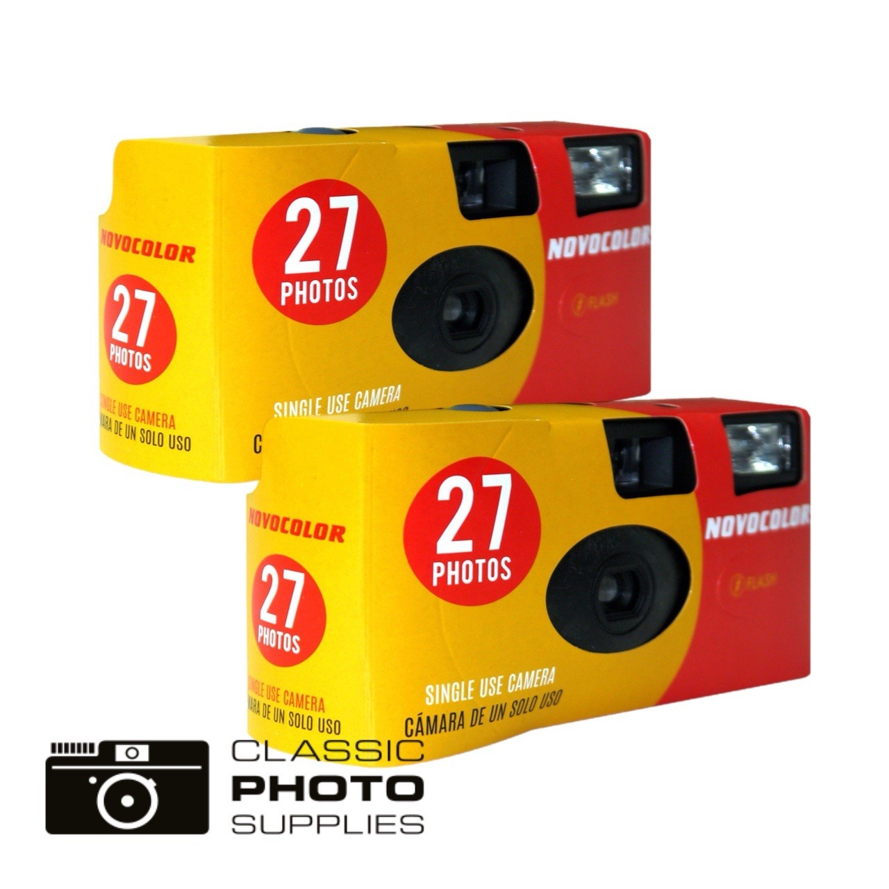 Novocolor Single Use Disposable Camera - 27 Exposure With Flash X 2