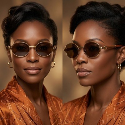 Women Sunglasses Designer Brown Lens Fashion Hip Hop Retro Street Trendy Wear