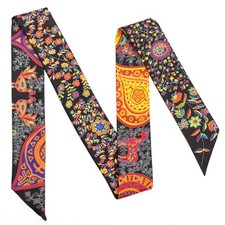 100 Mulberry Silk Scarf Women Neck Handbag Hair Head Ribbon Skinny Headband