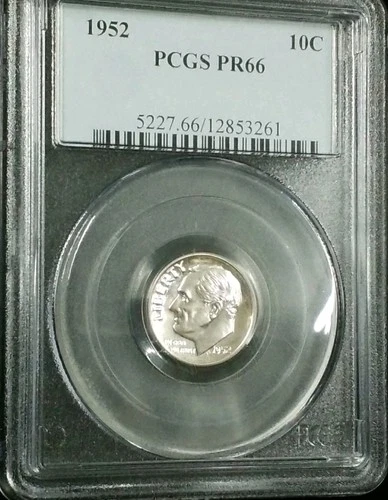 1952 10C PCGS PR66 Roosevelt Dime 90% Silver 5272