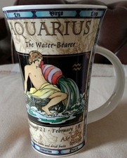 Dunoon Aquarius Zodiac  Tall Latte Coffee Mug Stoneware Jack Dadd VGC  500 ml