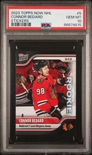 Connor Bedard 2023 Topps Now NHL Stickers Rookie Hockey Card #5 Graded PSA 10