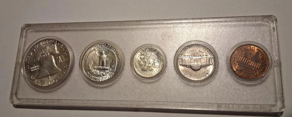 🔥1963 Nice UNC Year Set   90% SILVER  Vintage 5-Coin Set - Image 2 of 2