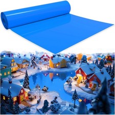Christmas Village Miniature Ocean Display Mat 59''x15.7'' Cuttable Christmas ...