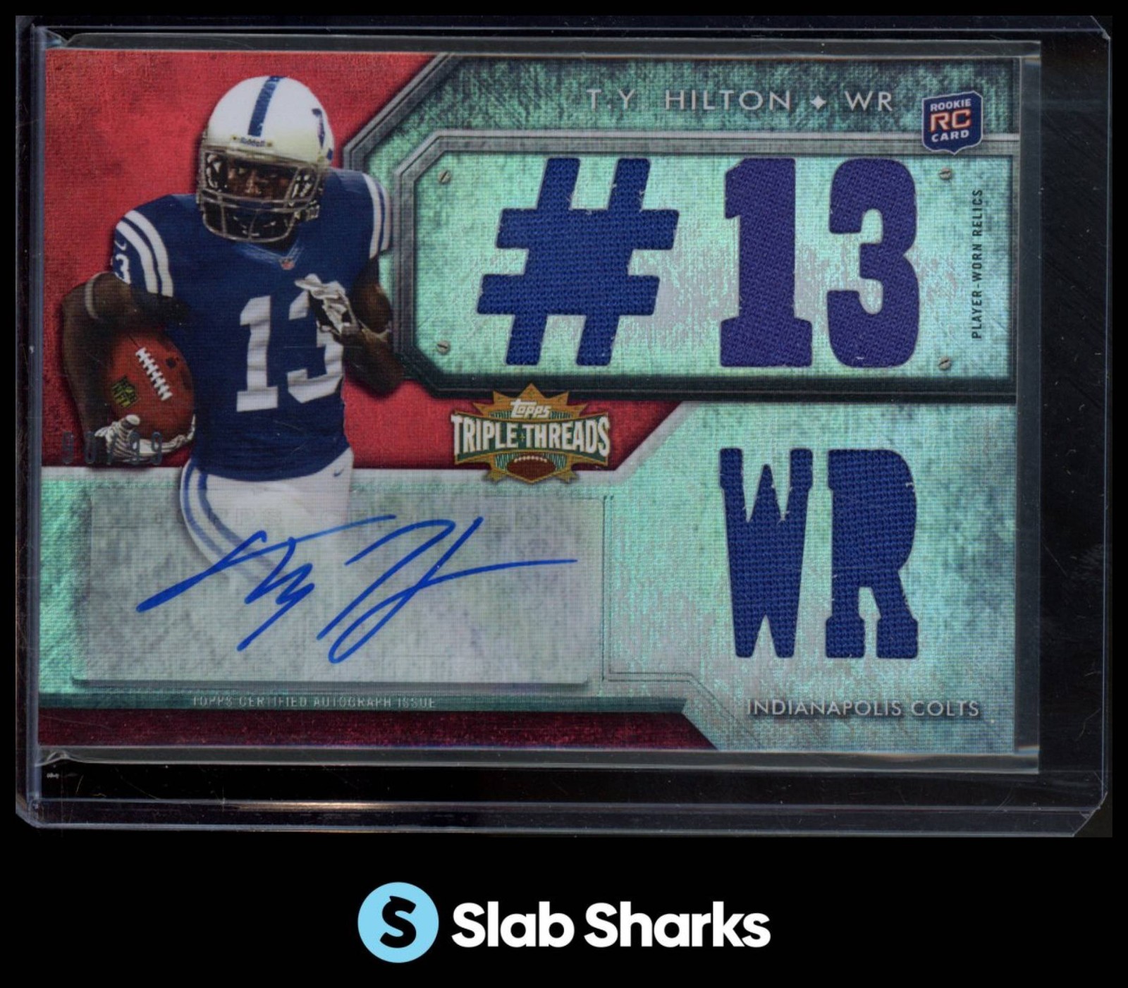 TY Hilton Topps Triple Threads #111 Autograph Relics-Platinum Patch 1/1