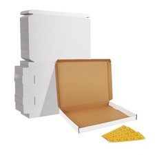 12x9x1 inches Shipping Boxes Set of 25, White Corrugated Cardboard Box Litera...