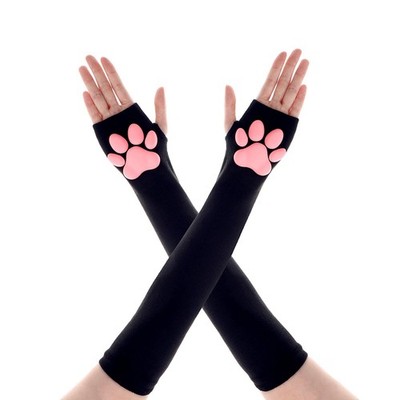 Women's Cute Therian Cat Paws Gloves 3D Cat Claw Paws Pad Sleeves for Cosplay