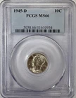 1945-D Silver Mercury Winged Liberty Head Dime 10c PCGS MS66