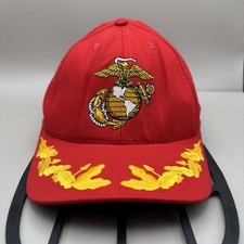 UNITED STATES MARINE CORPS USMC HAT RED SNAPBACK USA MADE Cap