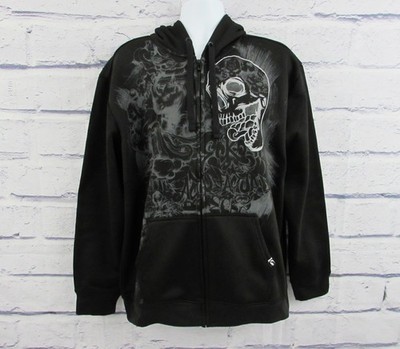 Ecko Unltd Full Zip Graphic Hoodie Size Medium Black NWT.