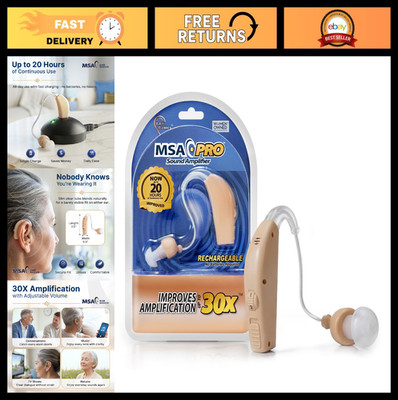 Sound Amplifier - 30X Boost, 20H Battery Life, Lightweight & Adjustable Volume,