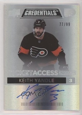 2021-22 Upper Deck Credentials Ticket Access Autos 77/99 Keith Yandle Auto u0h
