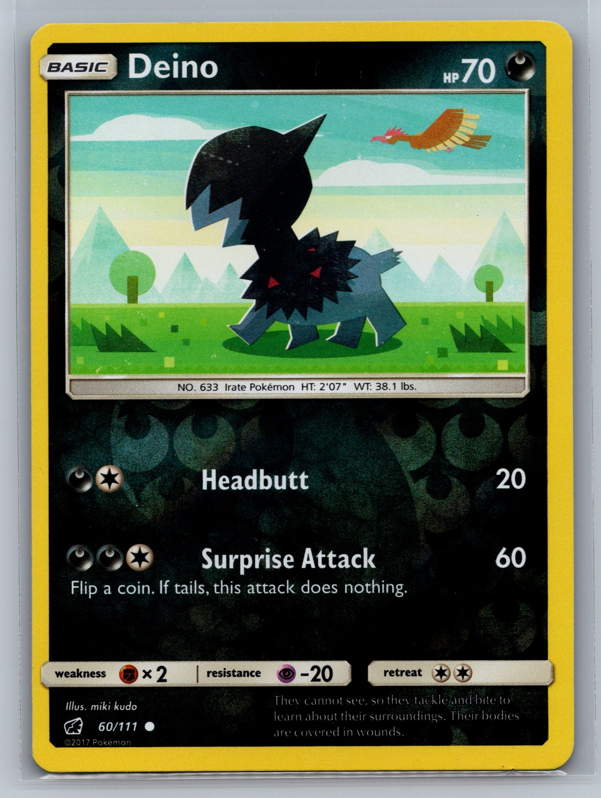 Deino SM - Crimson Invasion #60/111 Common,Reverse Holo Pokemon Card
