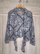 Stunning Blie Pattern Shirt Looks G8 With Jeans Country Western  Look Size 16