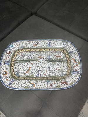 Williams Sonoma Hand painted Platter Portugal Estrella De Conimbriga 23  Lovely
