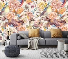 Image of 3D Painted Bird R2269 Wallpaper Wall Mural Self-adhesive Removable Kay