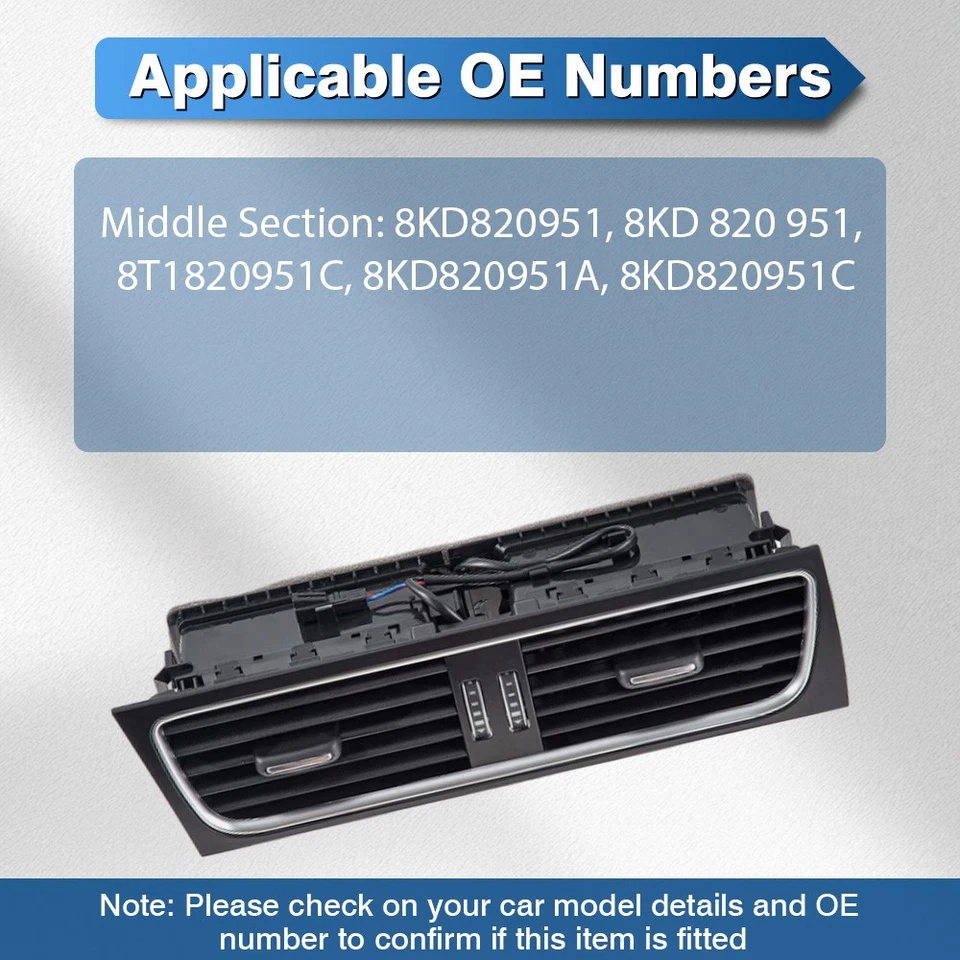 For Audi A4 B8 2008-2012 CAir Conditioning PANEL Air Outlet Assembly 8KD820951 Foto 4 de 4