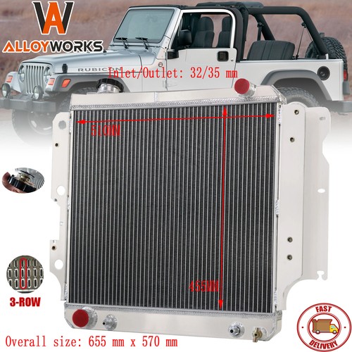 NEW 3 CORE ALUMINUM RADIATOR FITS 1987-2006 JEEP WRANGLER YJ/TJ/LJ RHD ...