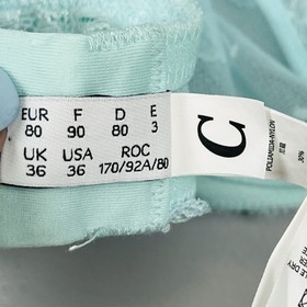 Studio La Perla aqua sheer mesh lace underwire bra, US 36C.