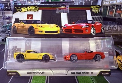 2026 Hot Wheels Premium Car Culture 2-Pack Mix 3 CORVETTE & DODGE VIPER - New