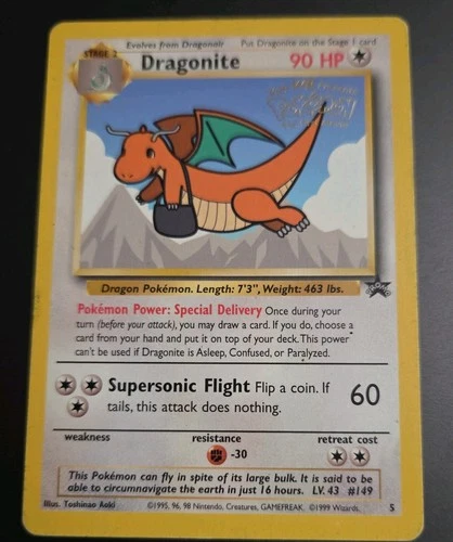 Dragonite Pokemon The First Movie Promo Card Black Star Promo #5