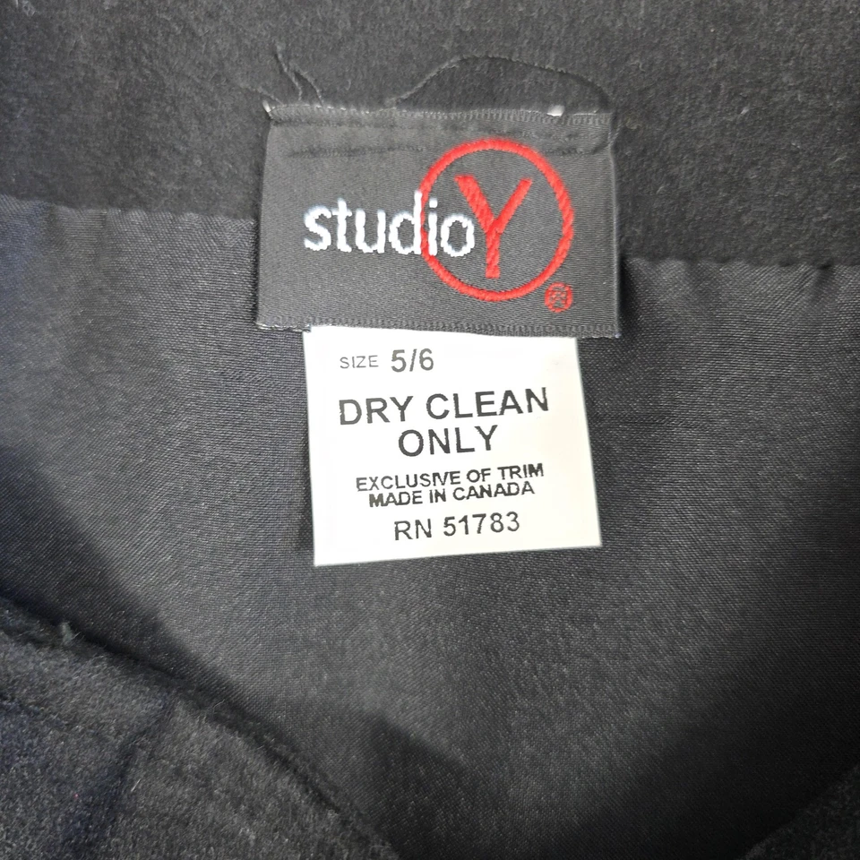 Falda Studio Y para mujer 5/6 negra envolvente asimétrica mini mezcla de lana forrada 4234 Foto 4 de 4