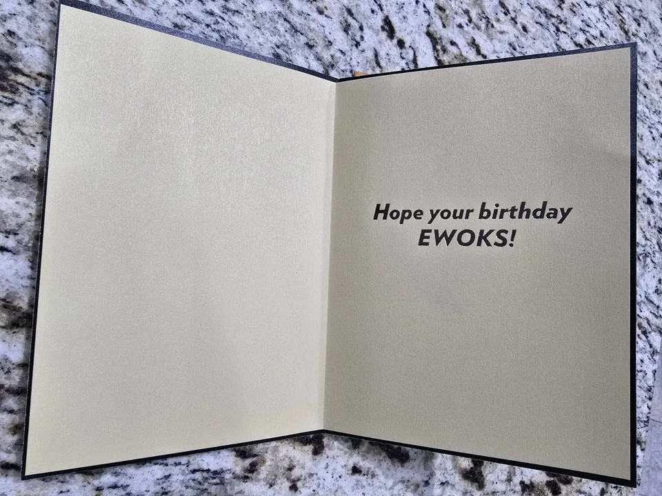 💥Papyrus Star Wars Leather Ewok Birthday Card Greeting Card💥 - Image 4 of 4