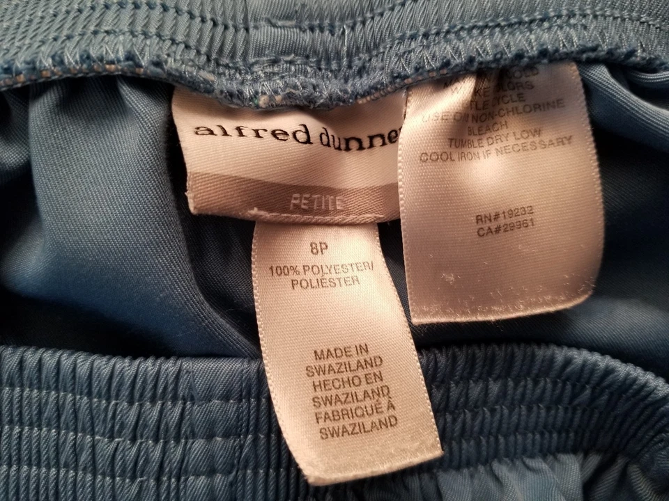 Alfred Dunner Womens Pants Size 8P 8 Petite Blue - Image 2 of 4