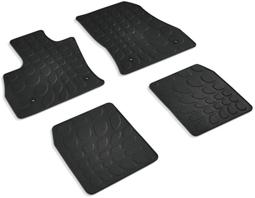 Jeu De 4 Tapis Caoutchouc Pour Fiat 500/500C - Qualité Originale, Noir, 100% Ajustés - Modèles Depuis 2007