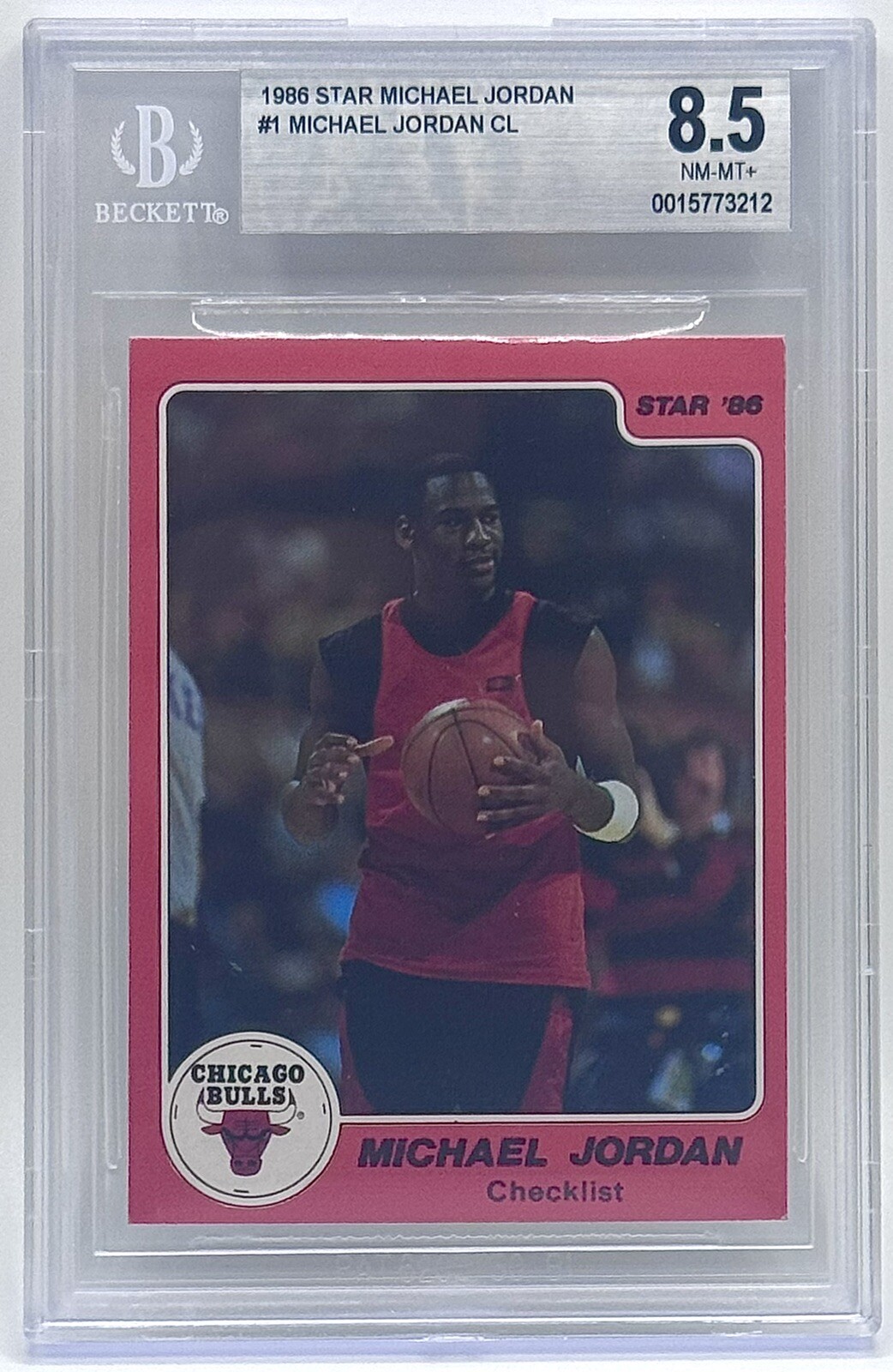 1986 Star Michael Jordan #1 Checklist BGS 8.5 NM-MT+