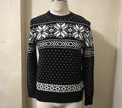 POLO RALPH LAUREN BLACK KNIT HOLIDAY SNOWFLAKE