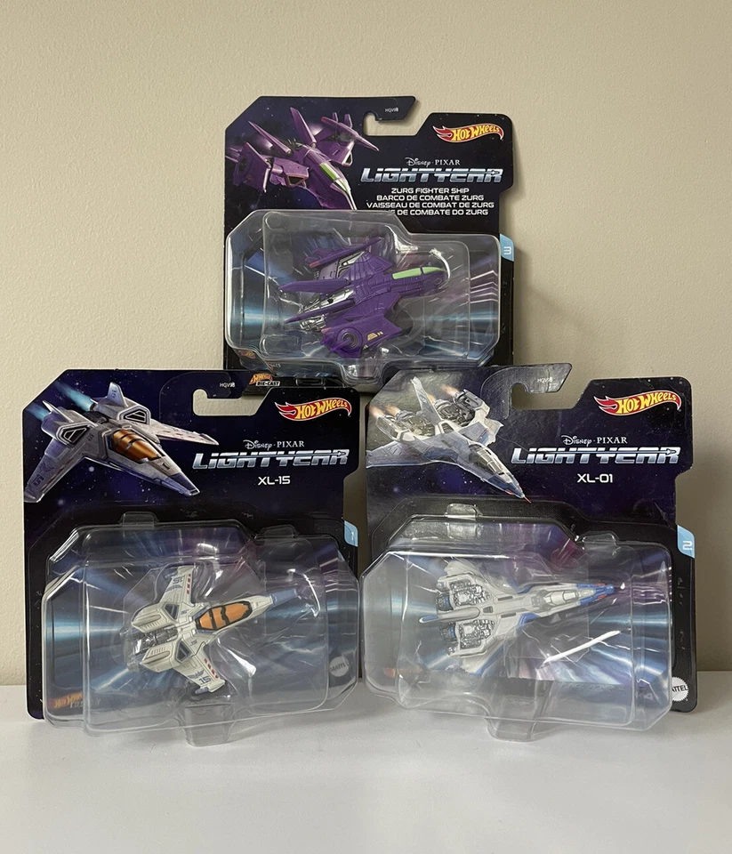 2022 Hot Wheels Disney Pixar Lightyear XL-15 XL-01 Zurg Fighter navio lote de 3 - Imagem 2 de 2